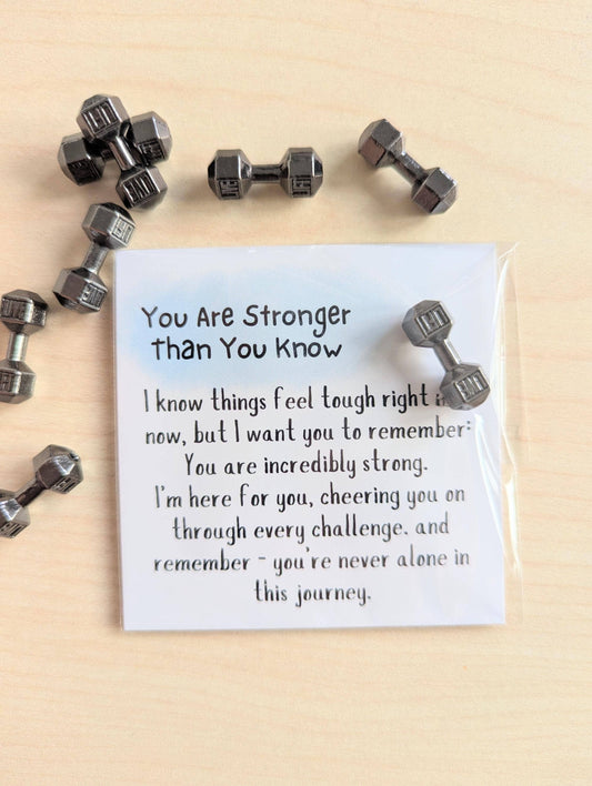 Uplifted Ink - Encouragement Card with Tiny Dumbbell for Tough Times