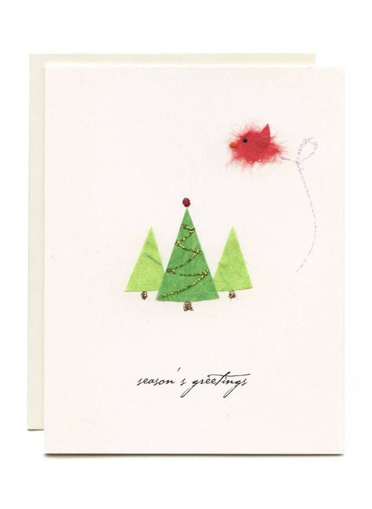 FLAUNT HANDMADE CORRESPONDENCES - "Season’s Greetings" Bird and Trees