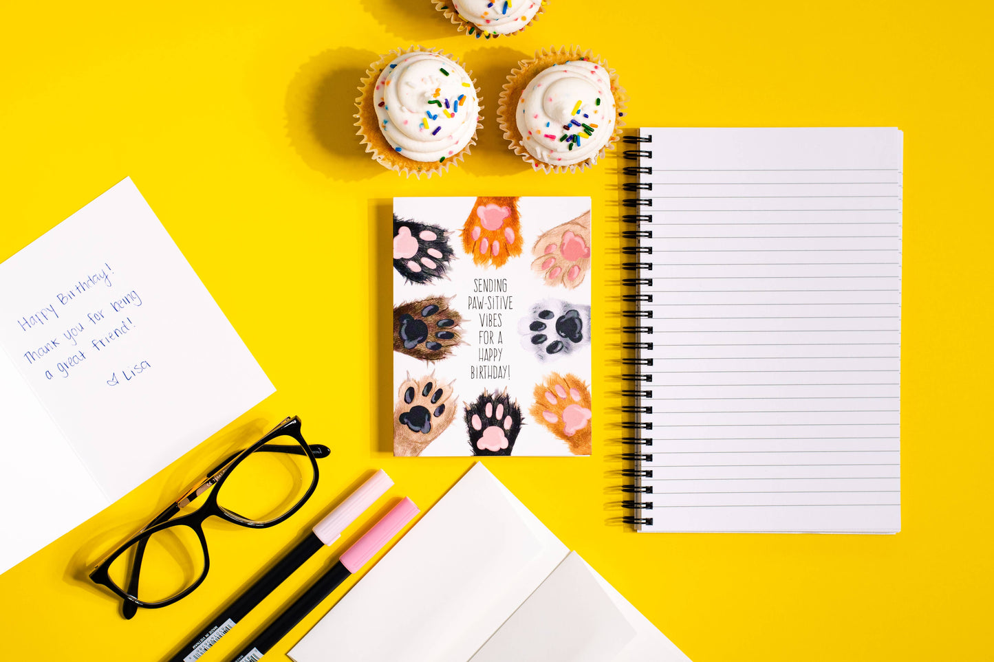 Jaybee Design - Sending Paw-sitive Vibes For A Happy Birthday- Greeting Card