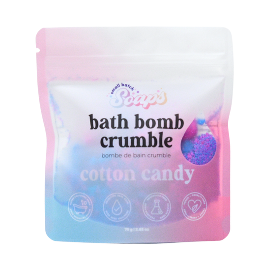 Small Batch Soaps - Cotton Candy Bath Bomb Crumble: Mini (75 g)