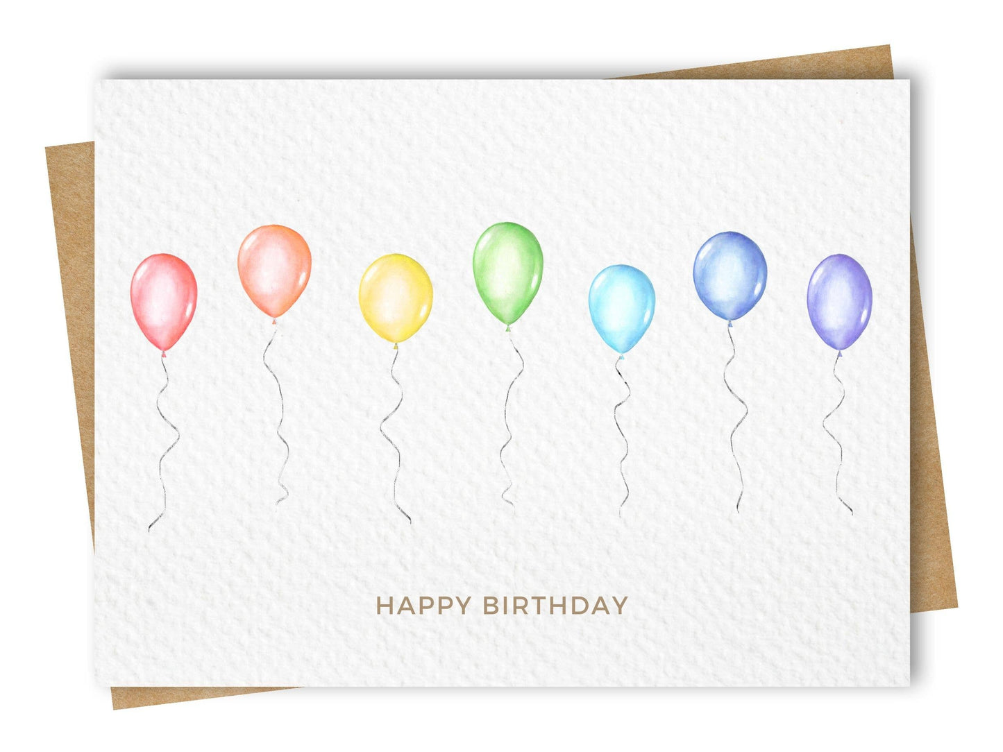 Paper Kuts - "Happy Birthday" Balloon Card - Includes Kraft Envelope: Square