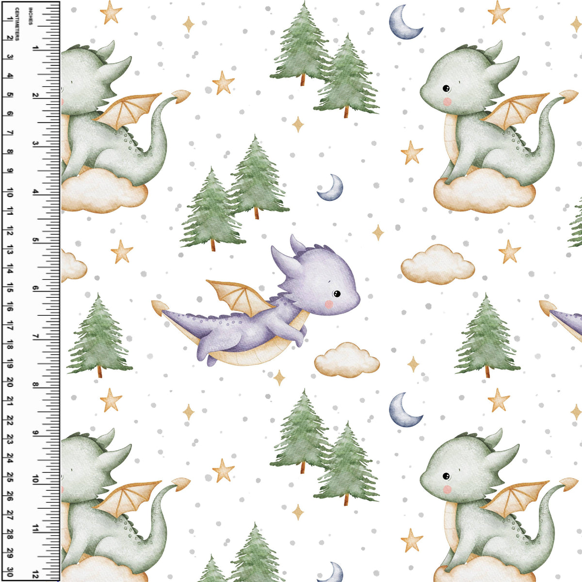 Busy Little Stitches - Dragon Clouds Forest Toddler Blanket