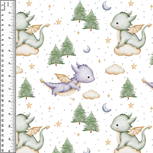 Busy Little Stitches - Dragon Clouds Forest Toddler Blanket