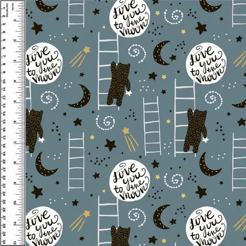 Busy Little Stitches - Love You Moon Bears Toddler Blanket