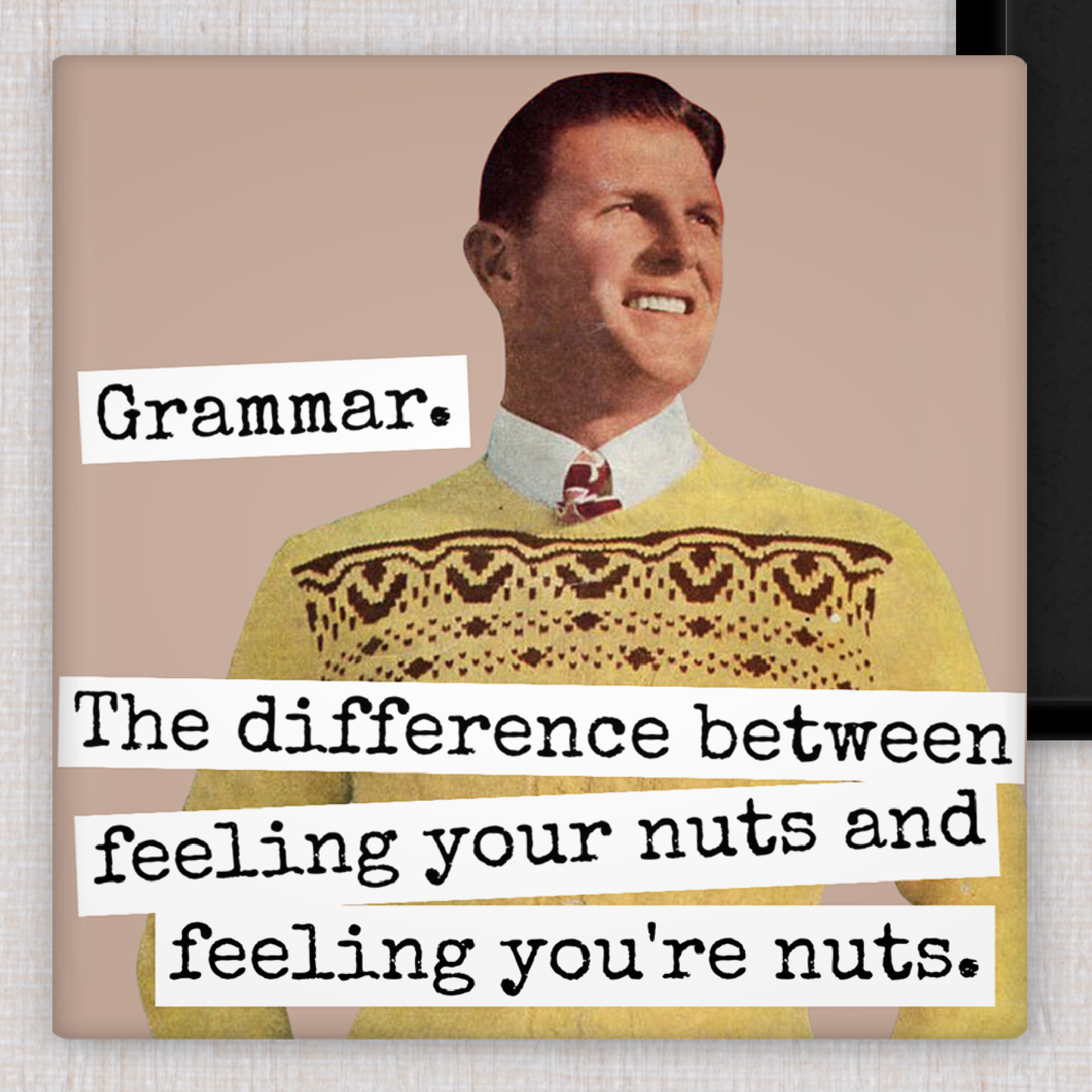 RAVEN'S Rest Studio - MAGNET. Grammar. The Difference Between Feeling Your Nuts...