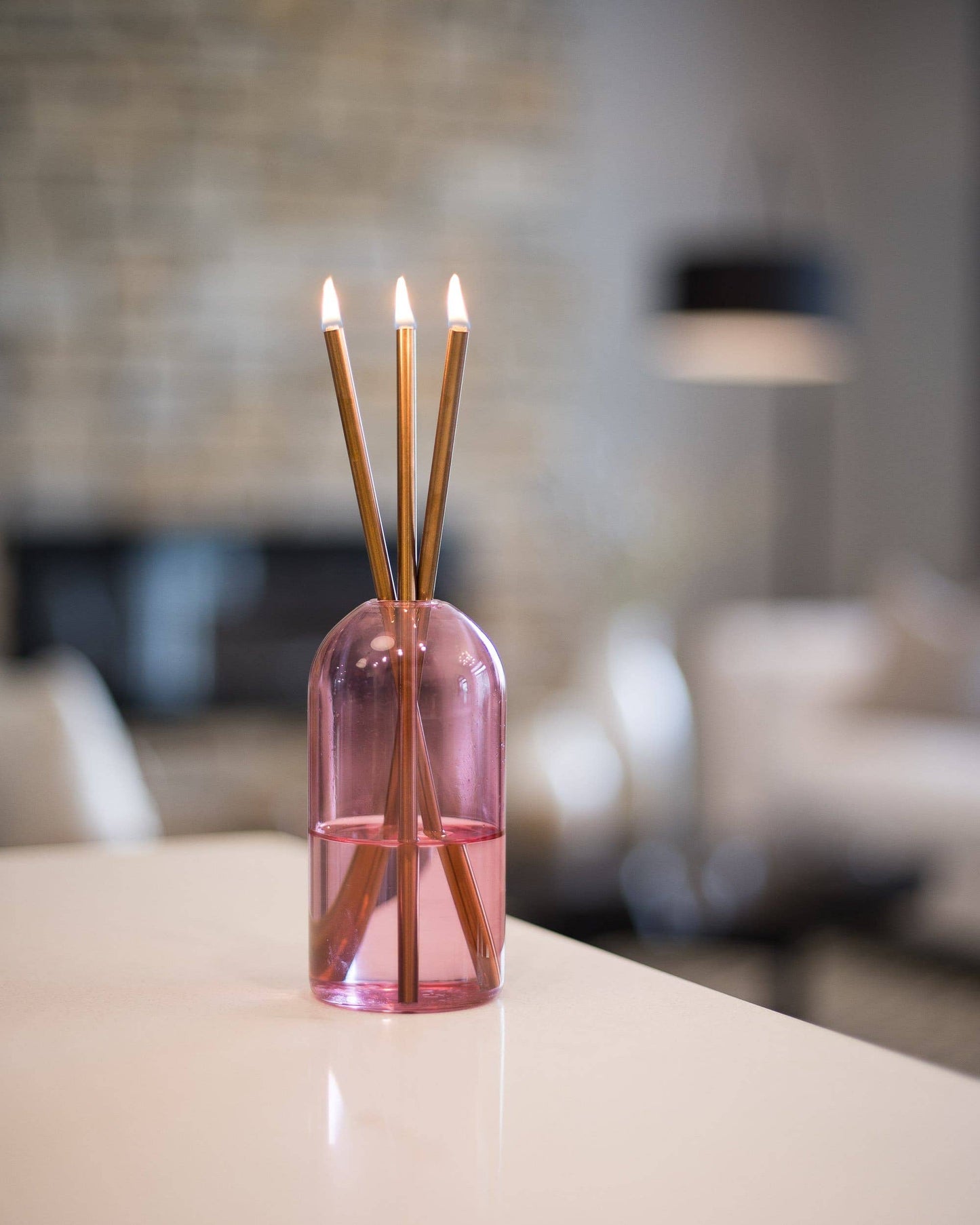 Everlasting Candle - Pink Lady Glass Vase for Everlasting Candles