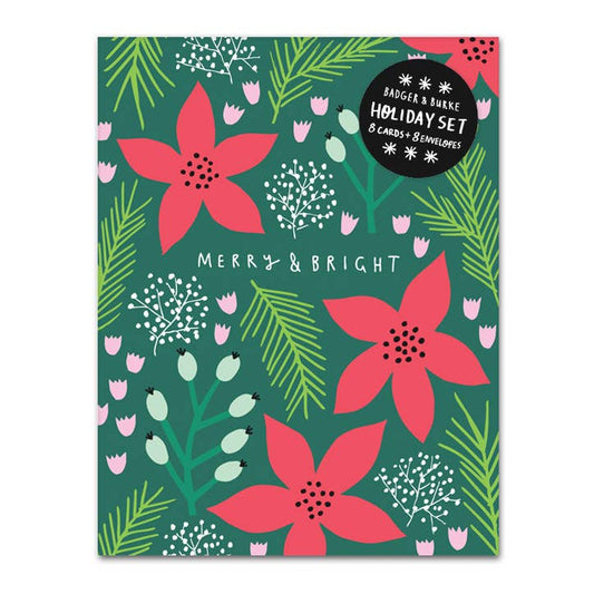 Badger & Burke - Poinsettias Card Set