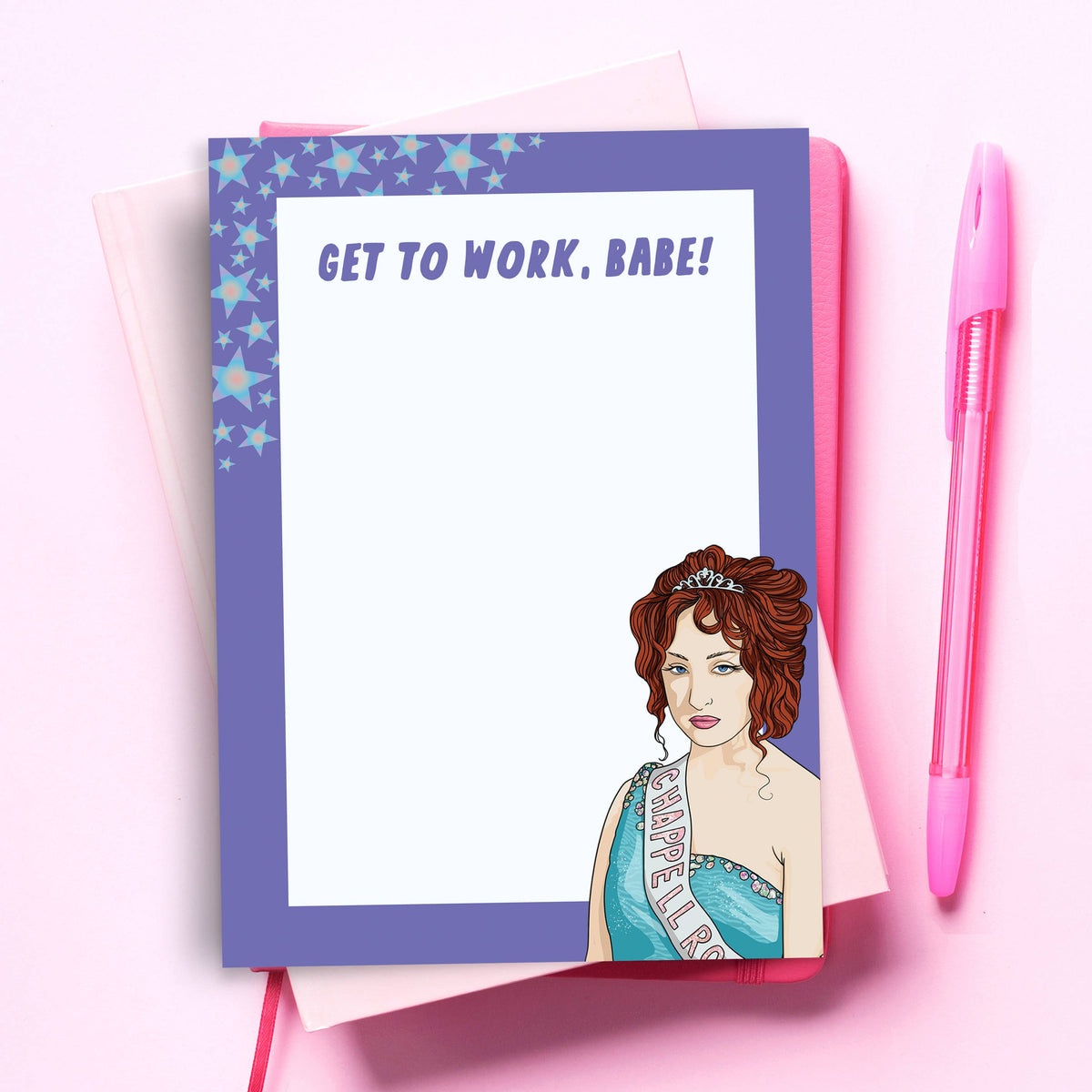 Pop Cult Paper - Get To Work Babe! Notepad - Funny Pop Culture Stationery
