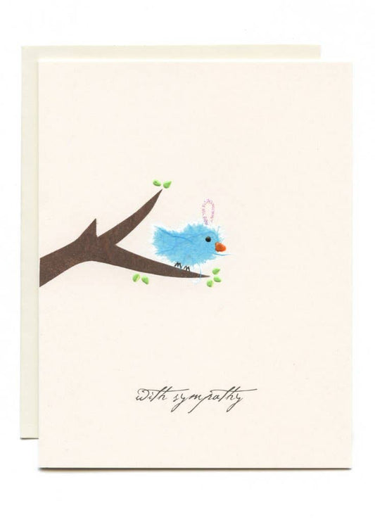 FLAUNT HANDMADE CORRESPONDENCES - "With Sympathy" Bird on Branch