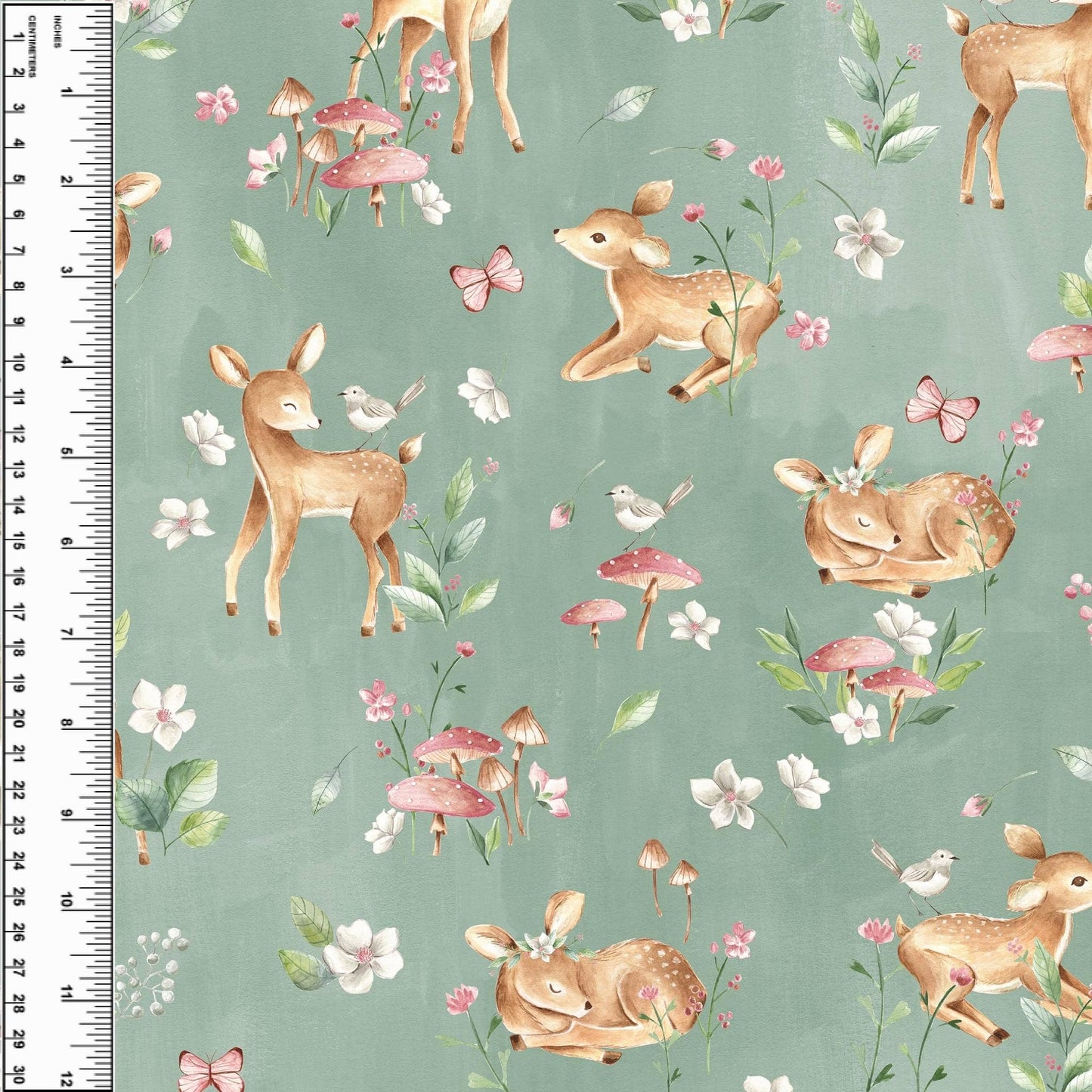 Busy Little Stitches - Fawn Mushroom Floral Toddler Blanket