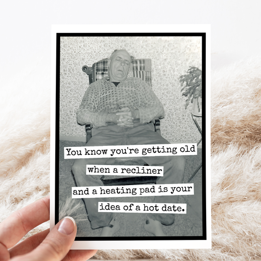 Raven's Rest Studio - Funny Birthday Card For Man. When A Recliner And A Heating