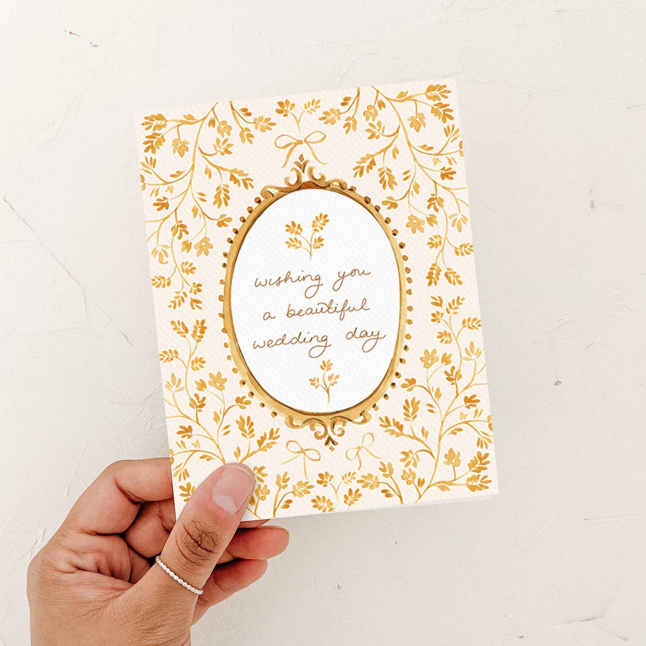 Almeida Illustrations - Ornate Wedding Day Card: White