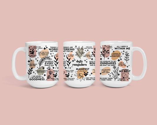 Sunshine & Lemons Co. - Daily Reminders Mug: White