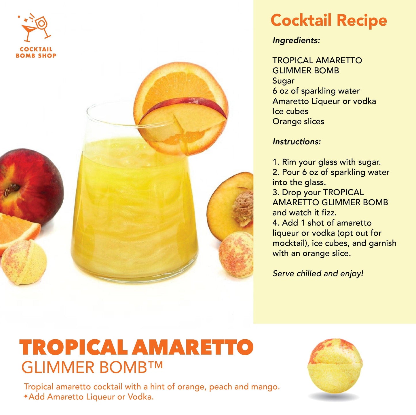 Cocktail Bomb Shop - TROPICAL AMARETTO: 4 Cocktail Bombs