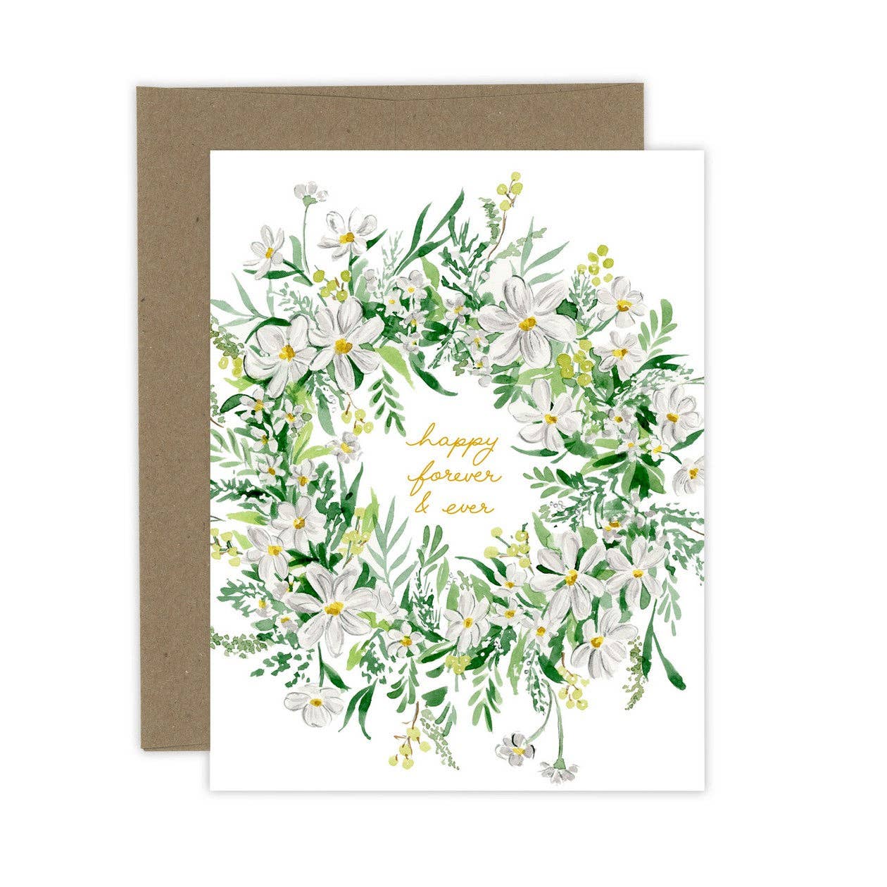 Almeida Illustrations - Happy Forever & Ever Wedding Card: White