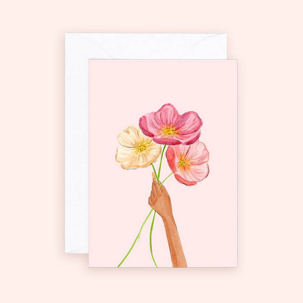 Almeida Illustrations - Mini Card - Handheld Florals Enclosure Card