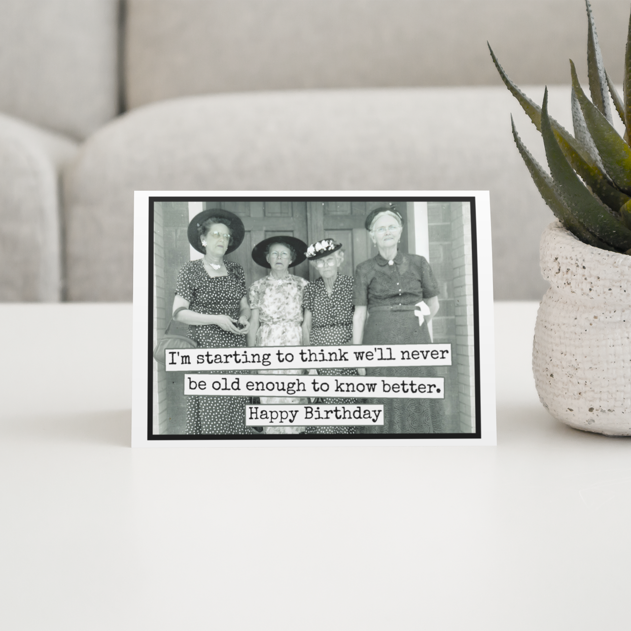 Raven's Rest Studio - Funny Birthday Card. We'll Never Be Old Enough. Vintage
