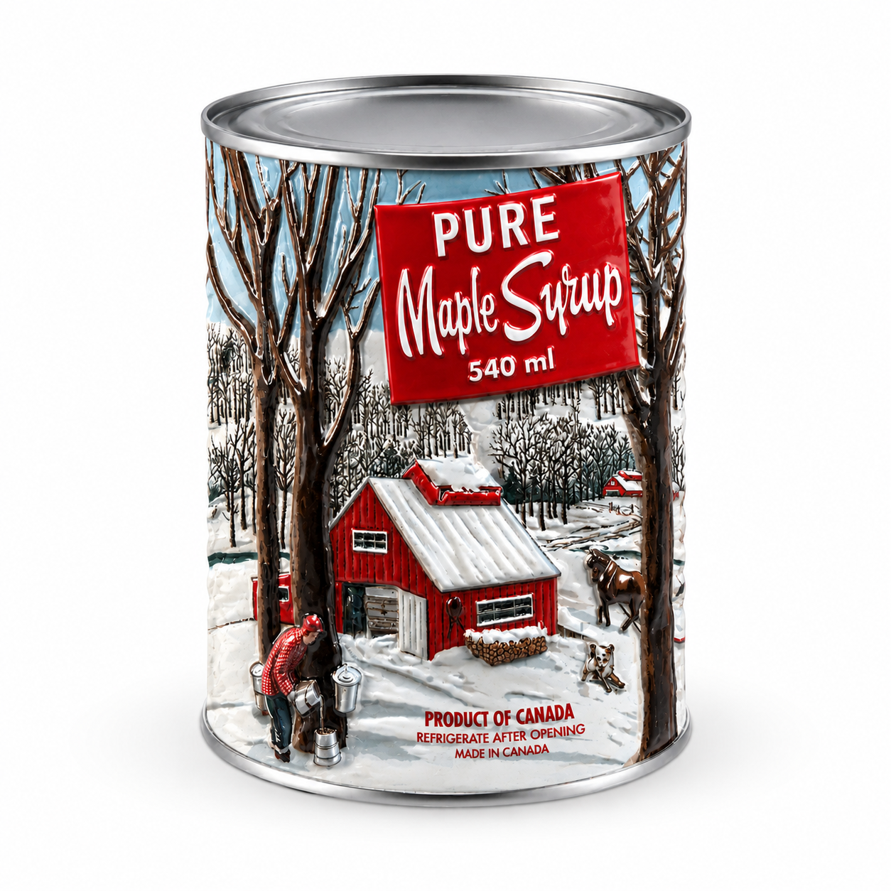 Seracon - Resin Souvenir Magnet Maple Syrup Can: Glossy / English