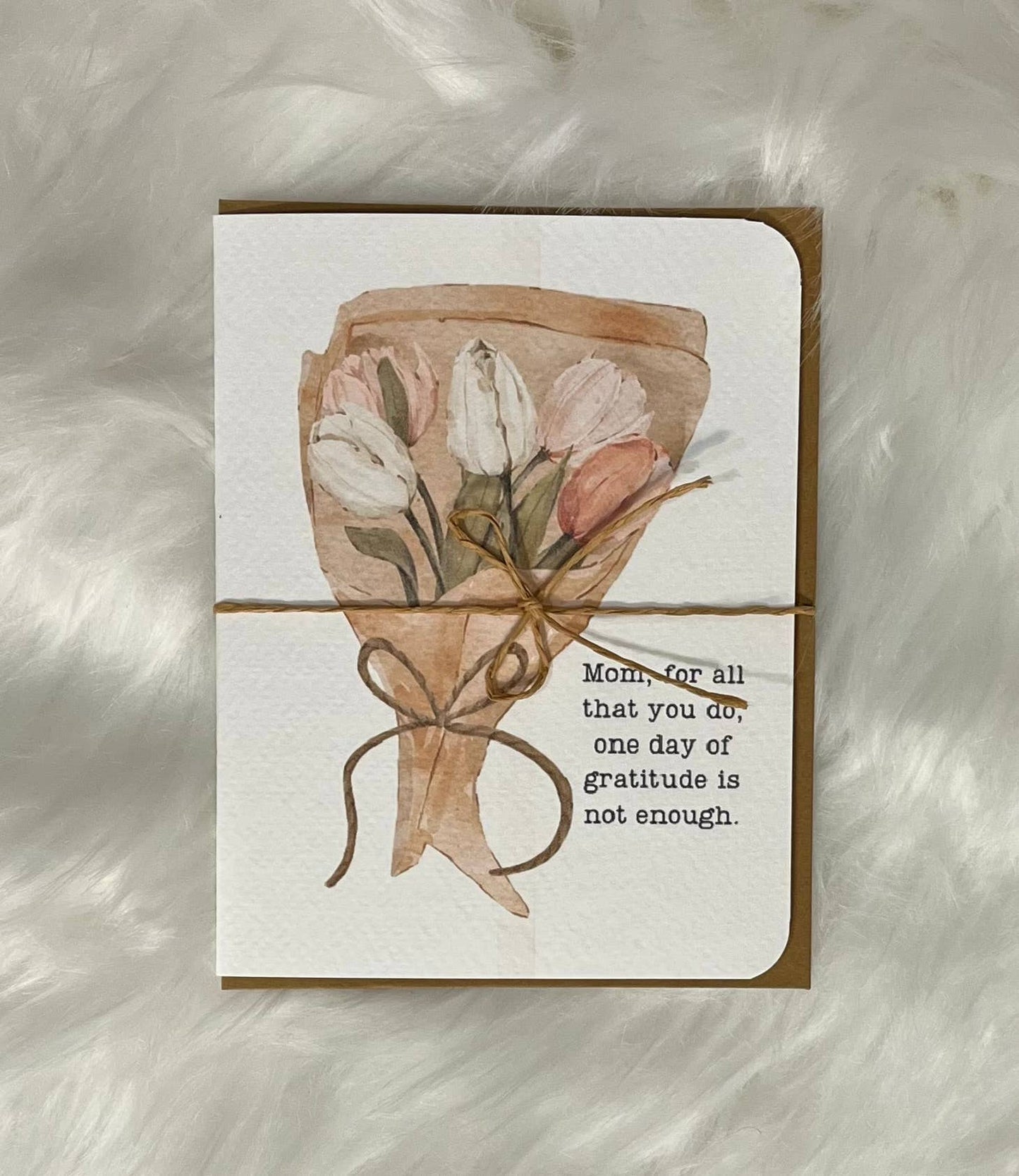 Paper Kuts - Tulip Bouquet Mother's Day Card Includes Kraft Envelope: Square