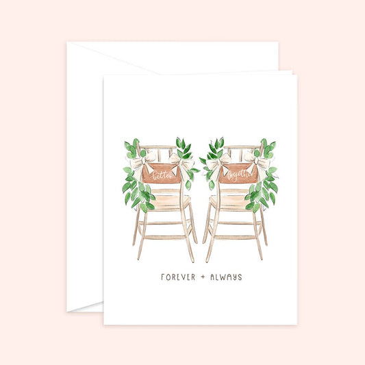 Almeida Illustrations - Better Together - Newly Wed Wedding Greeting Card: White