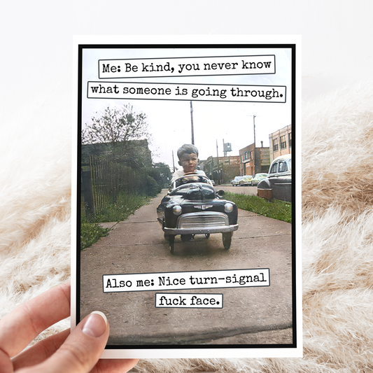 Raven's Rest Studio - Funny Greeting Card. Be Kind, You Never Know What Someone...