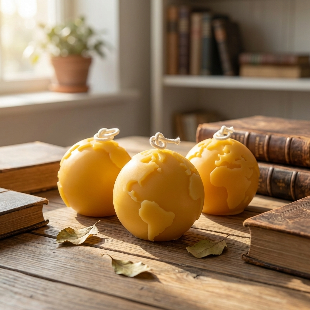 Eastvan bees - World Globe Beeswax candle