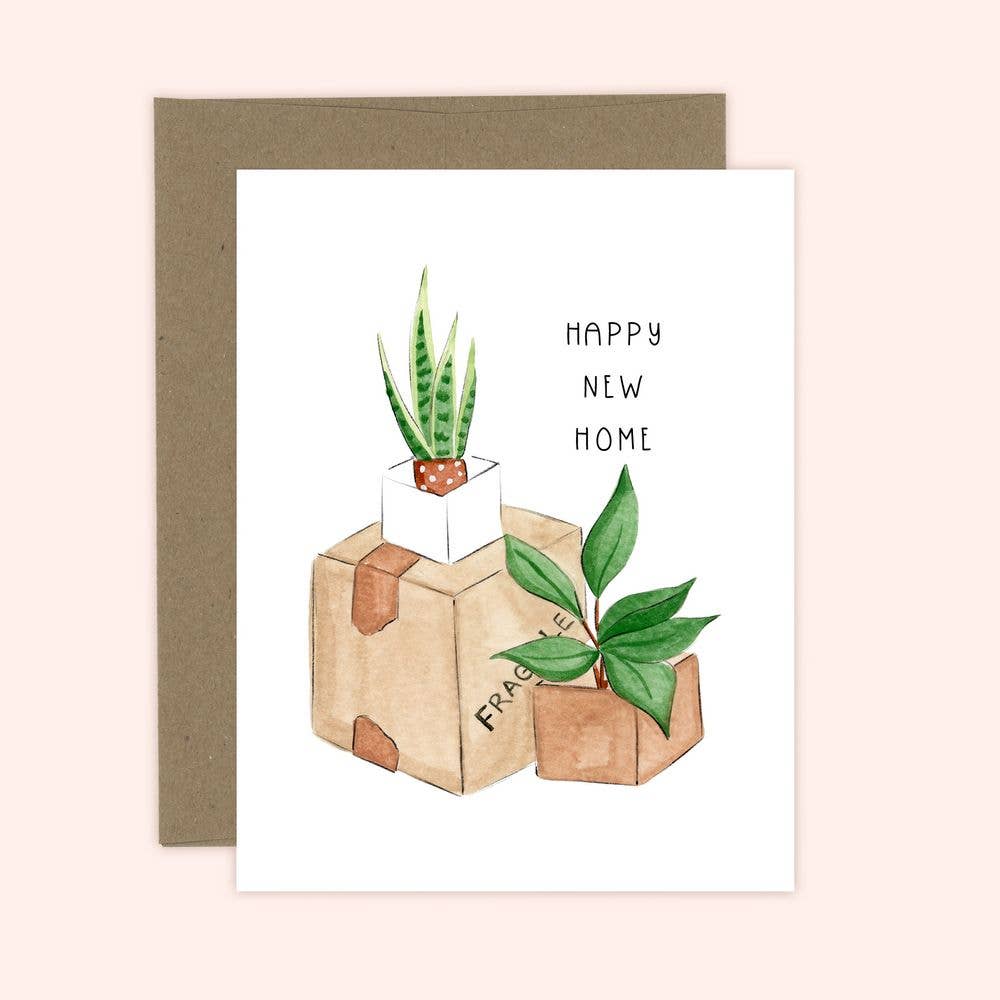 Almeida Illustrations - Happy New Home! - Housewarming Greeting Card: White