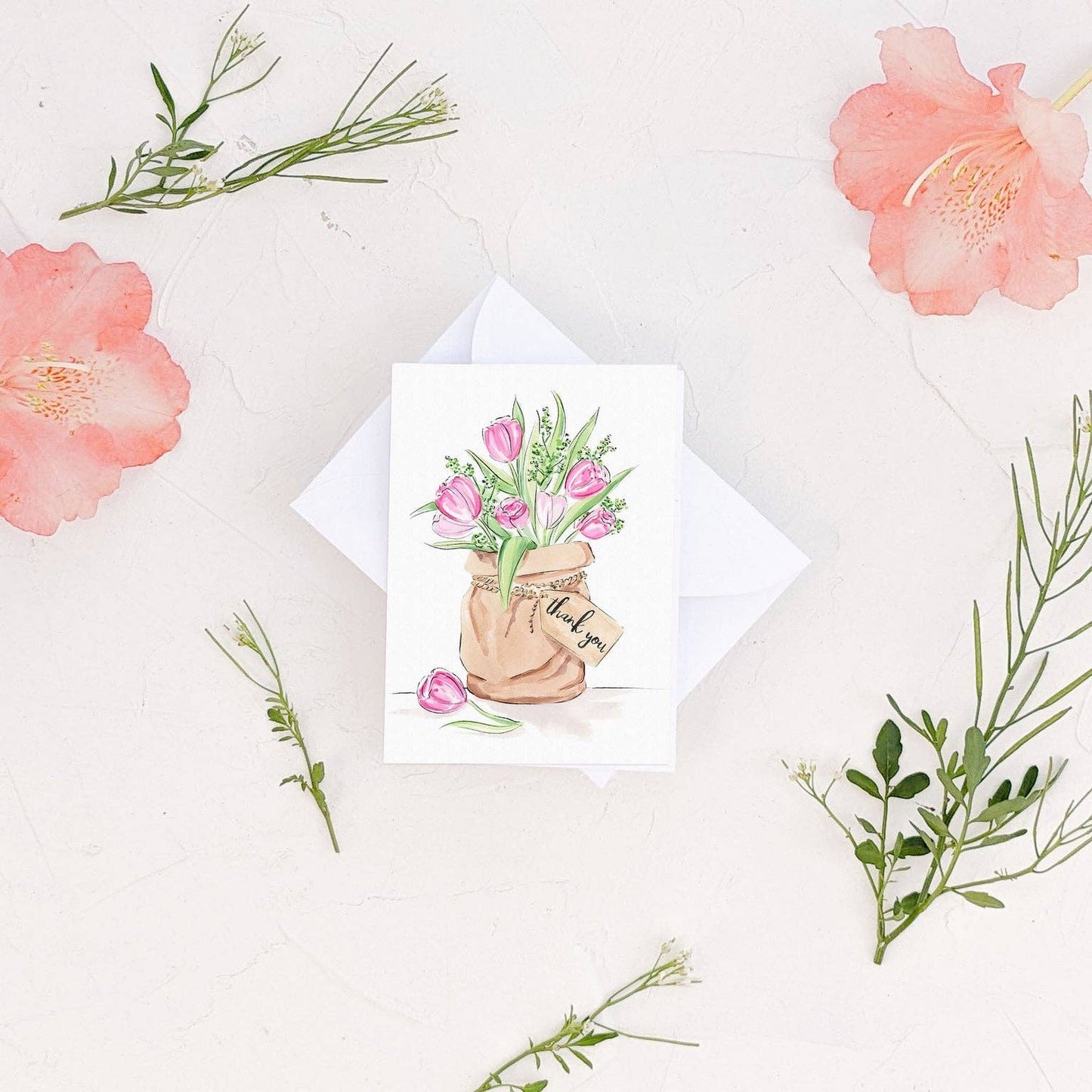 Almeida Illustrations - Mini Card - Thank You Blooms Enclosure Card