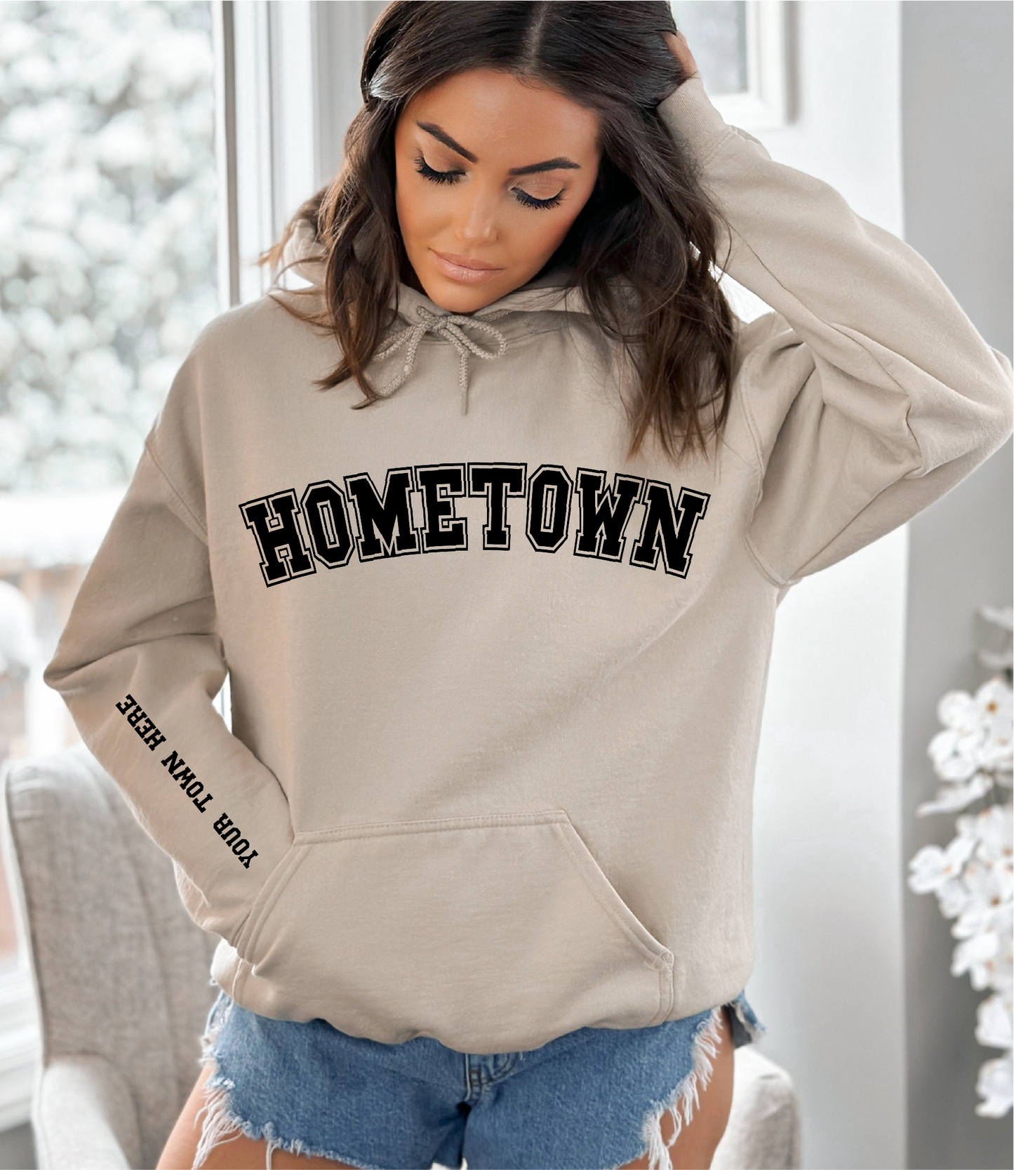 DIYxe - Hometown Varsity Hoodie | Personalized | Custom: Black / Medium