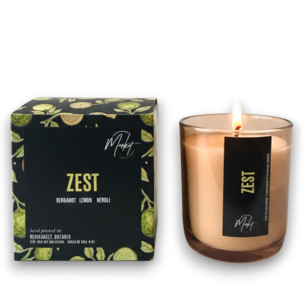 Market Candle Company - ZEST SOY WAX CANDLE - LUXE VESSEL WITH BOX