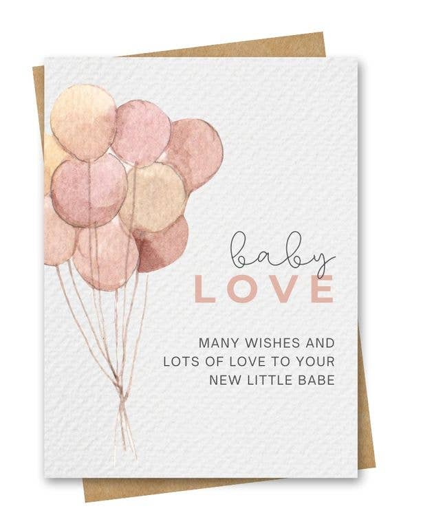 Paper Kuts - "Baby Love" Welcome Baby Card, Includes Kraft Envelope: Rounded