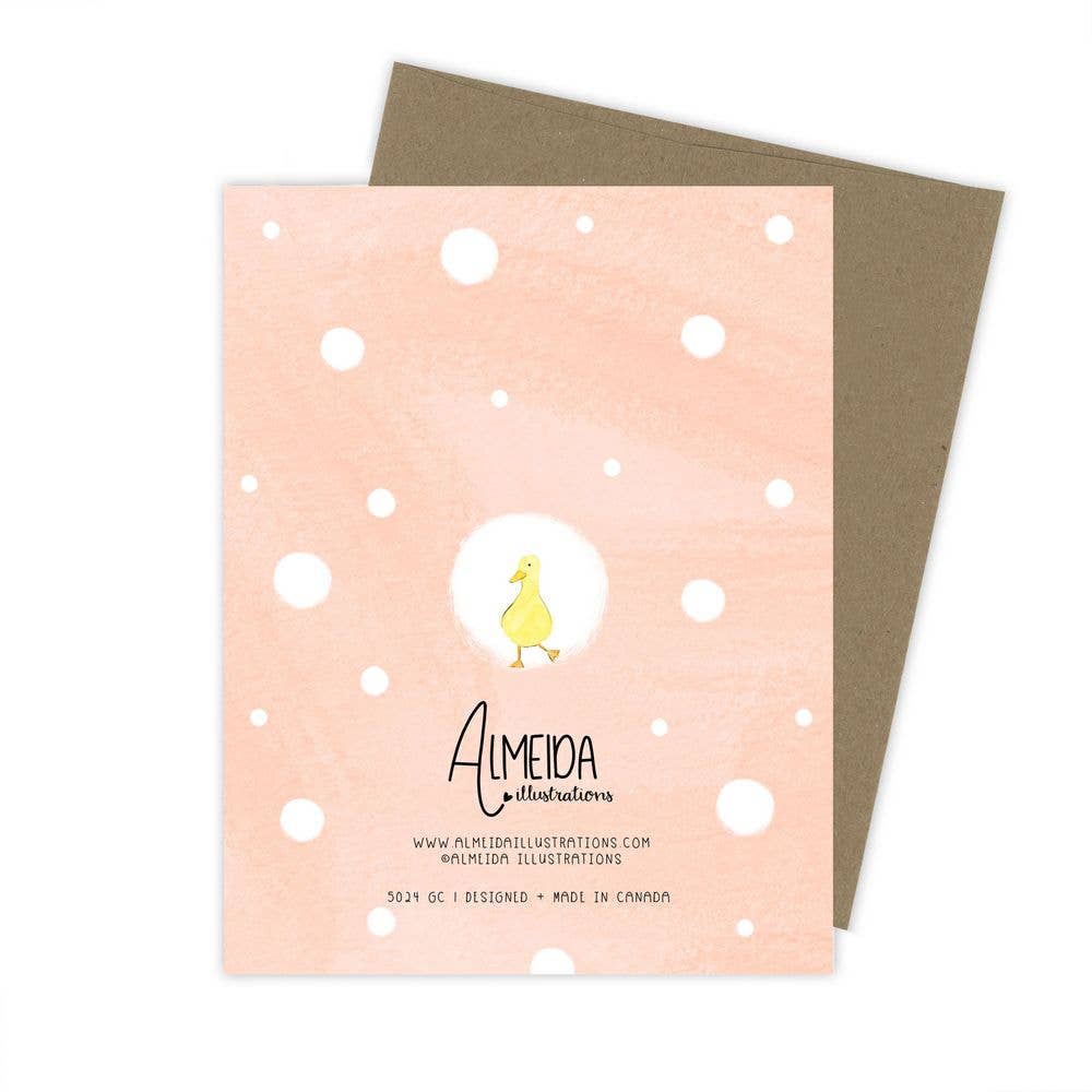 Almeida Illustrations - Baby Ducklings - Welcome Little One - New Baby card: White