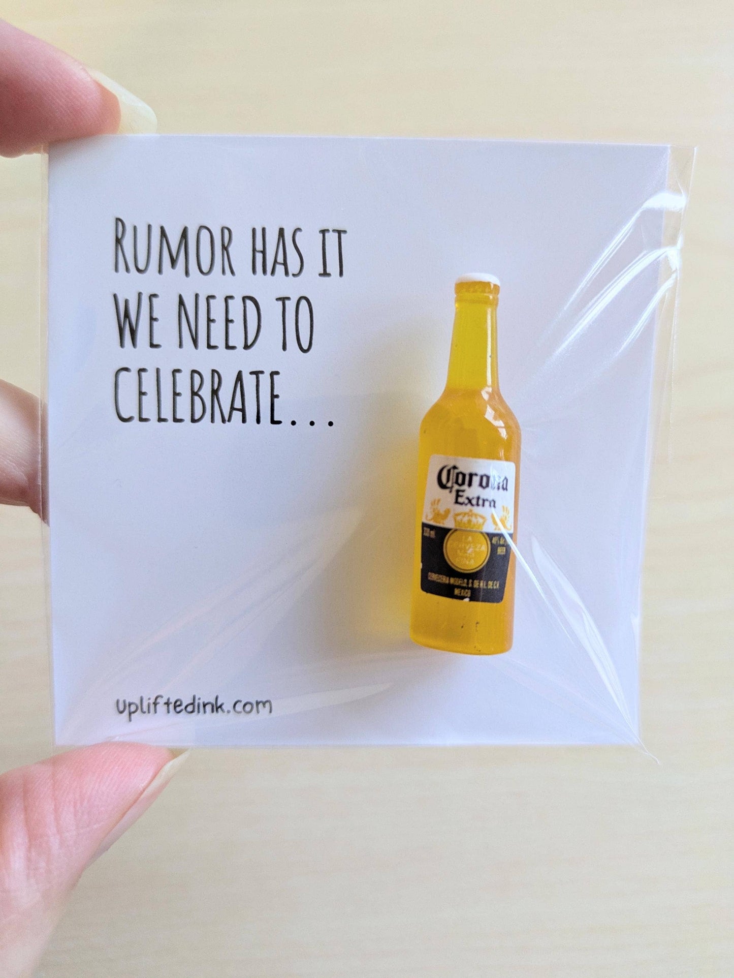 Uplifted Ink - Celebration Mini Card with Wine/Beer - Personalized Option: Beer