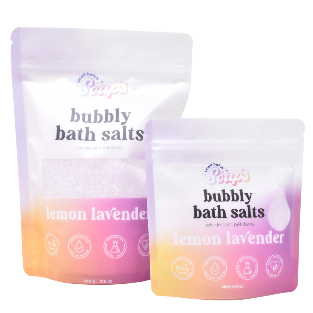 Small Batch Soaps - Lemon Lavender Bubbly Bath Salts: Mini (125 g)