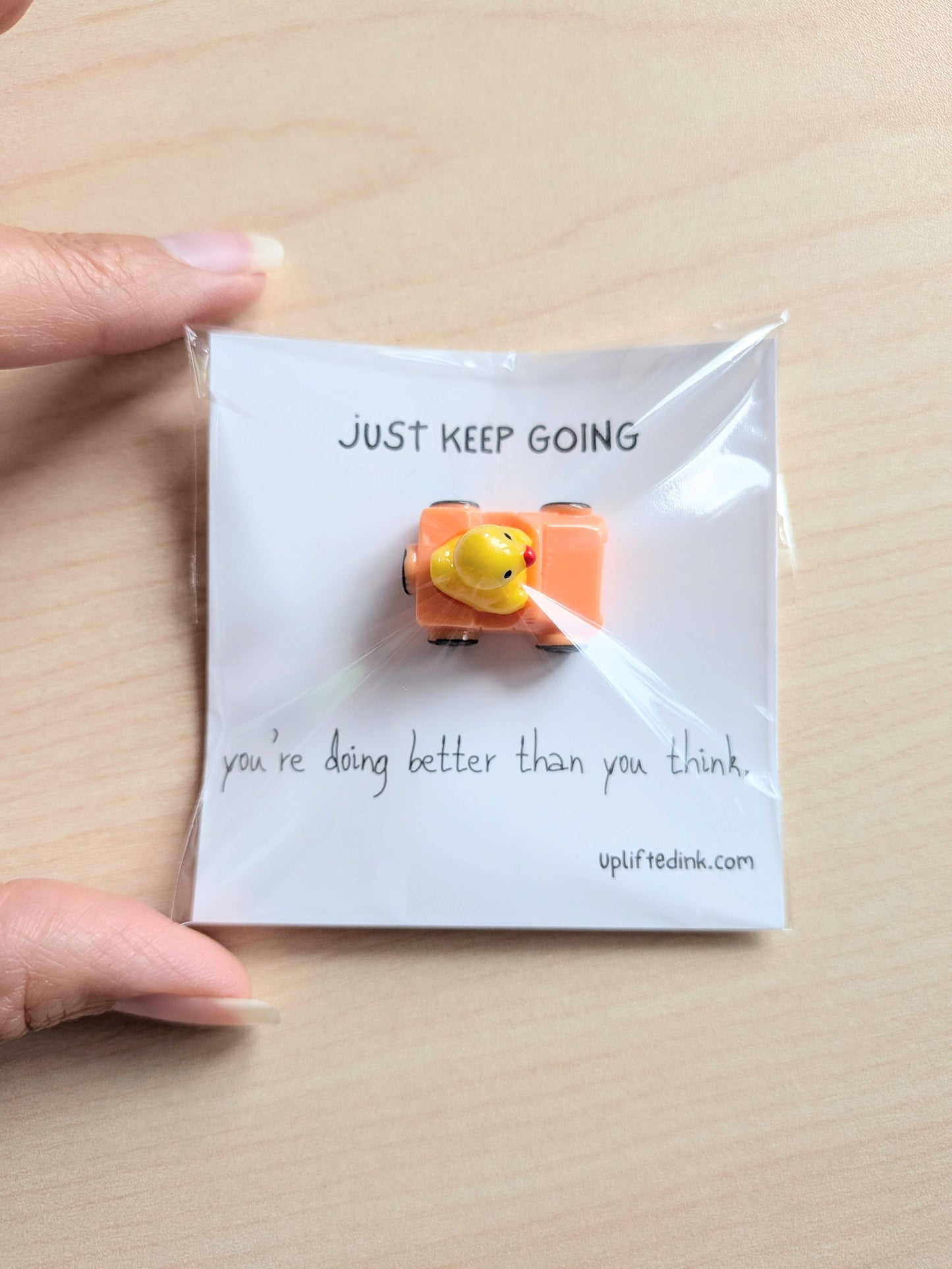 Uplifted Ink - Encouragement Square Card + Surprise Tiny Ducky Keepsake