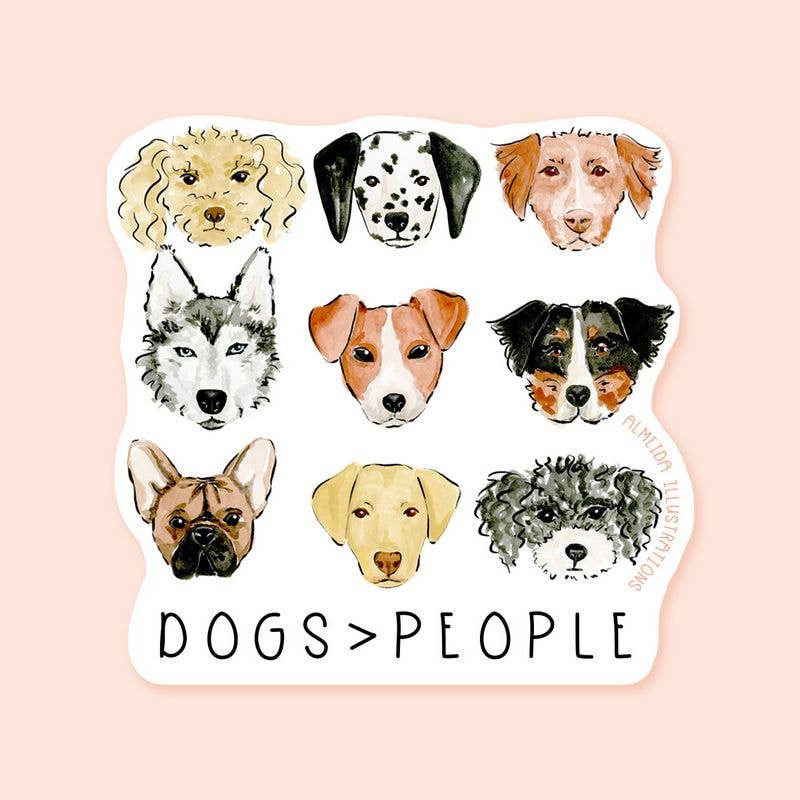 Almeida Illustrations - Dogs > People Sticker | Funny Dog Sticker