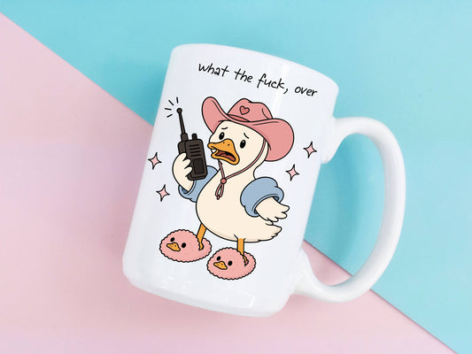Sunshine & Lemons Co. - Duck What The Fuck, Over Mug: White