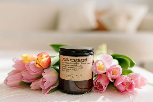 onefive1 - Just engaged -soy wax candle SAY IT WITH A CANDLE GIFT: Celebration- sparkling champagne