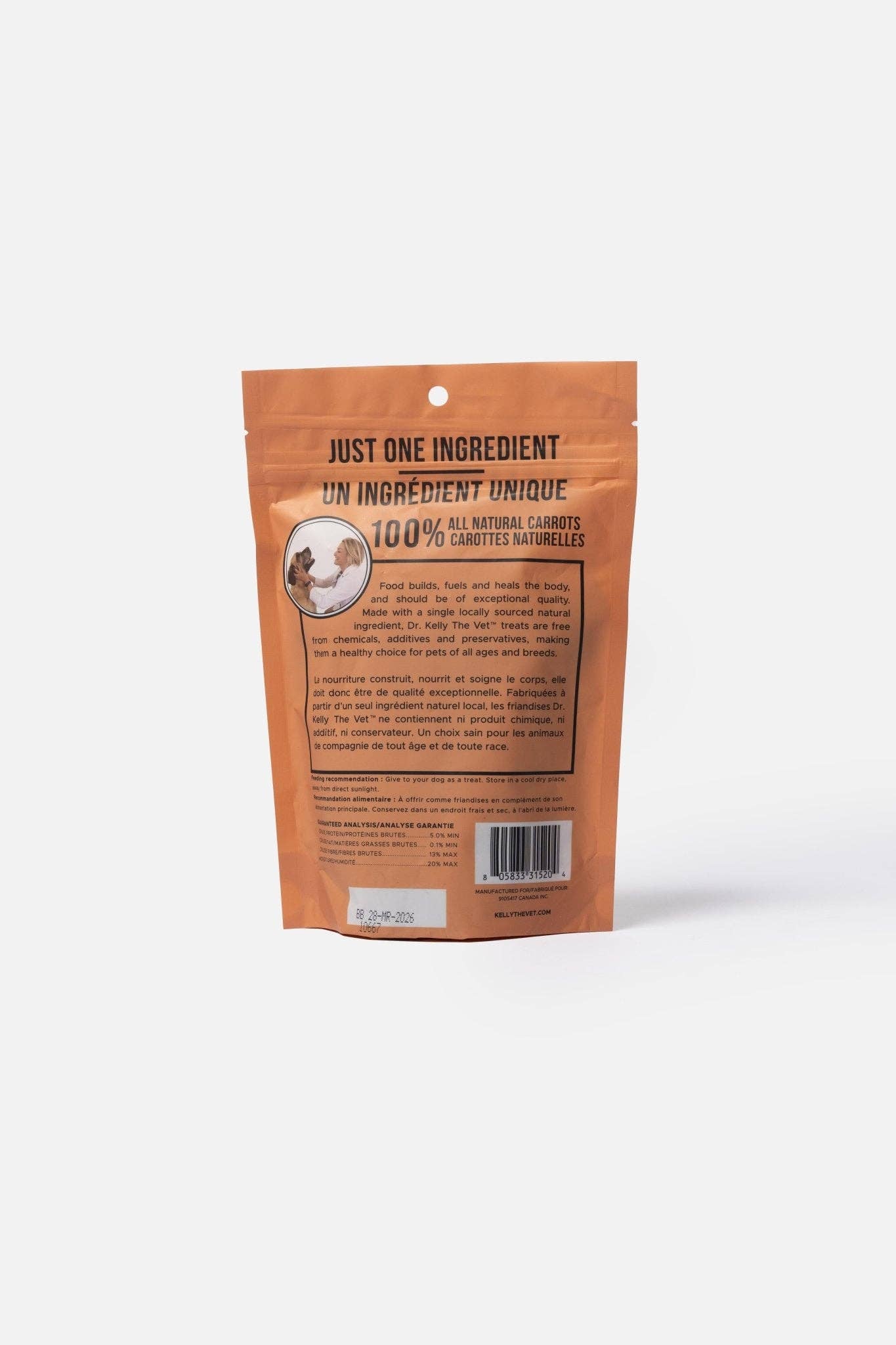 Silver Paw - Dr. Kelly The Vet 100% Natural Dog Treats - Carrot: 130g / 4.59 oz