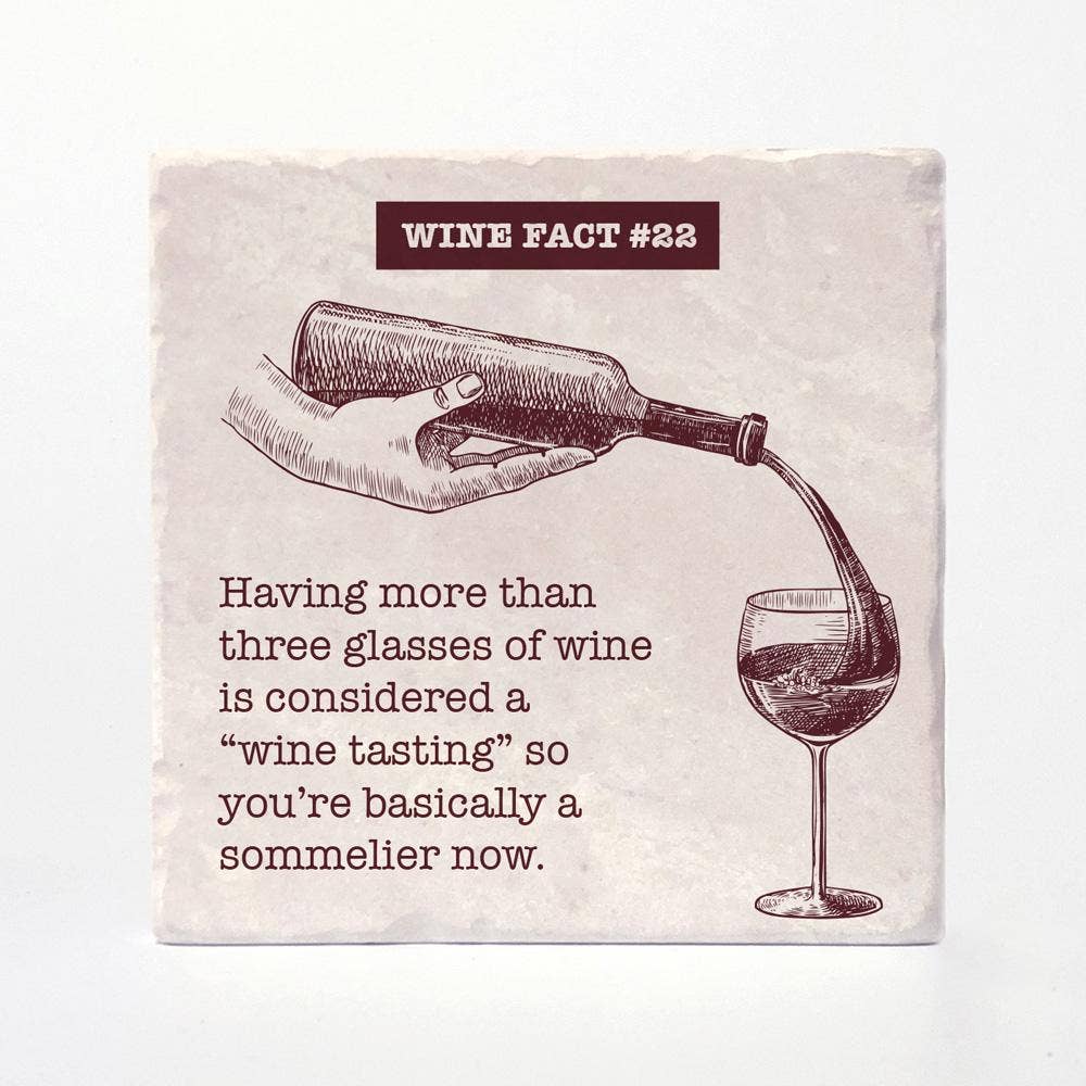 Versatile Coasters CA - Wine Facts Coasters: 4"x4"