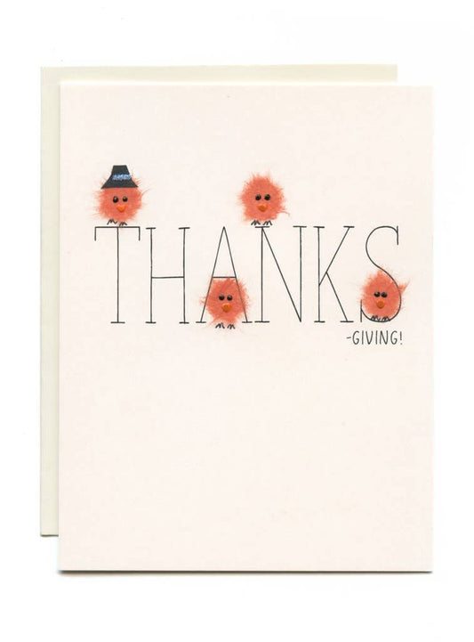 FLAUNT HANDMADE CORRESPONDENCES - Big "THANKSGIVING" Four Birds in Text