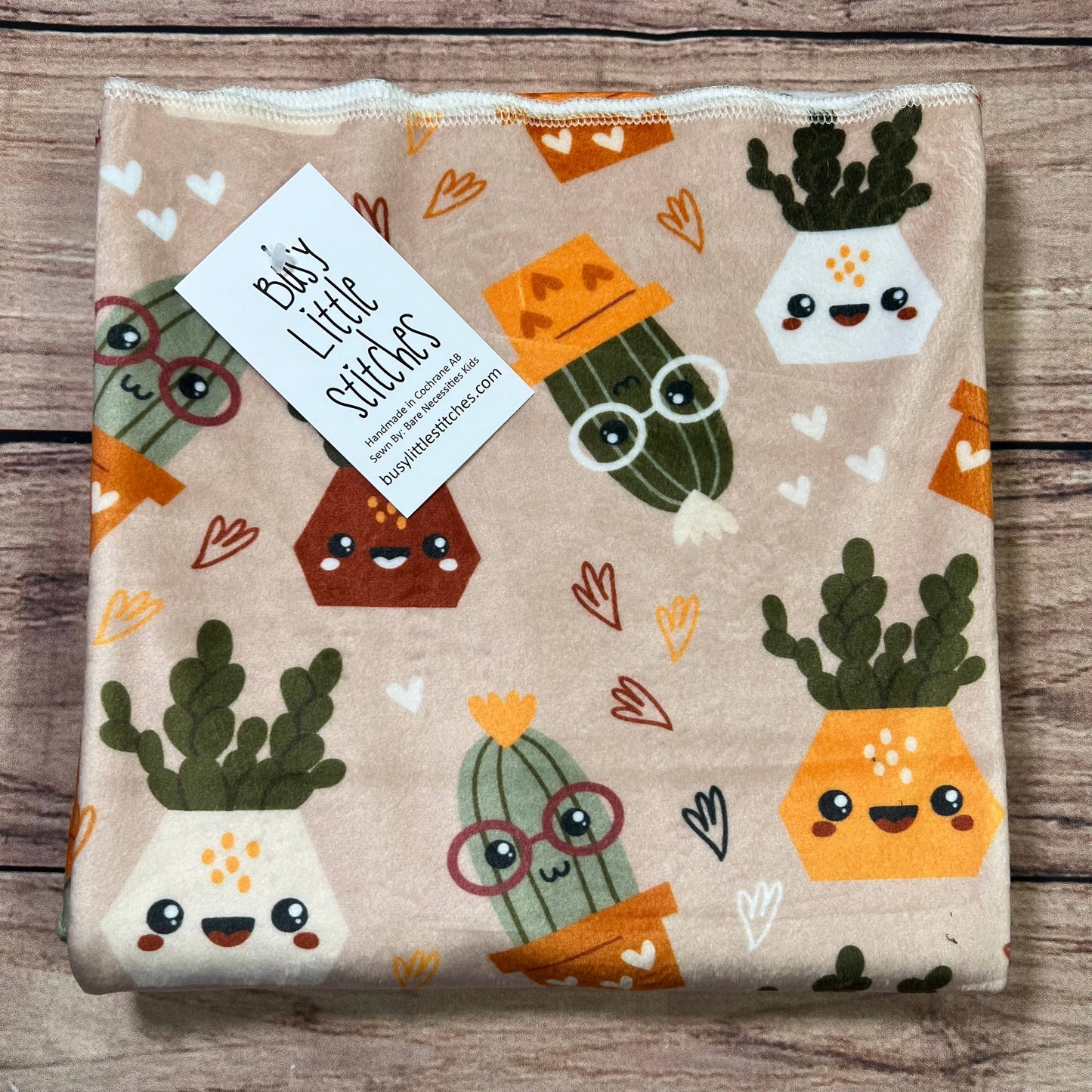 Busy Little Stitches - Succulent Toss Toddler Blanket