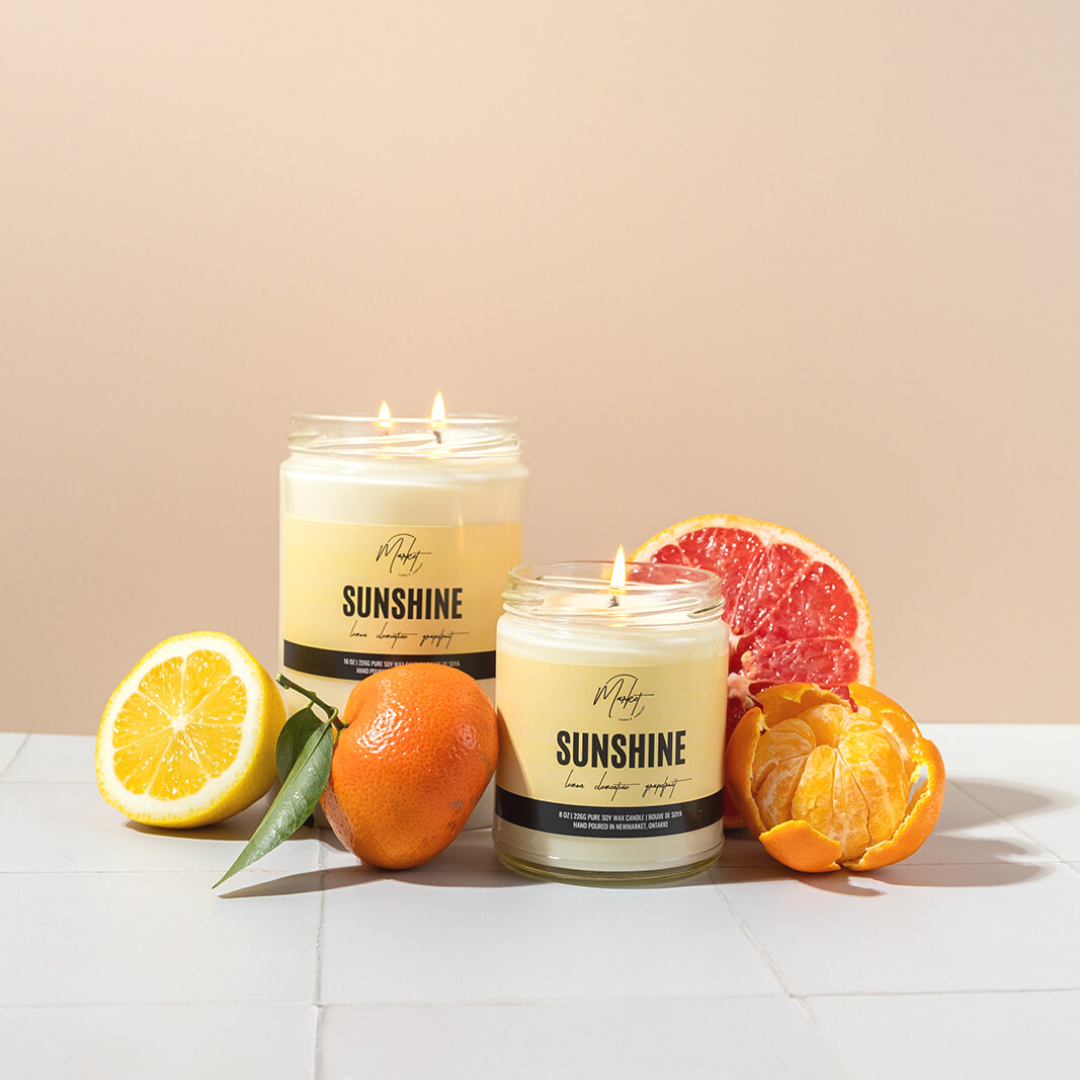 Market Candle Company - SUNSHINE SOY CANDLE: 8 oz Single Wick