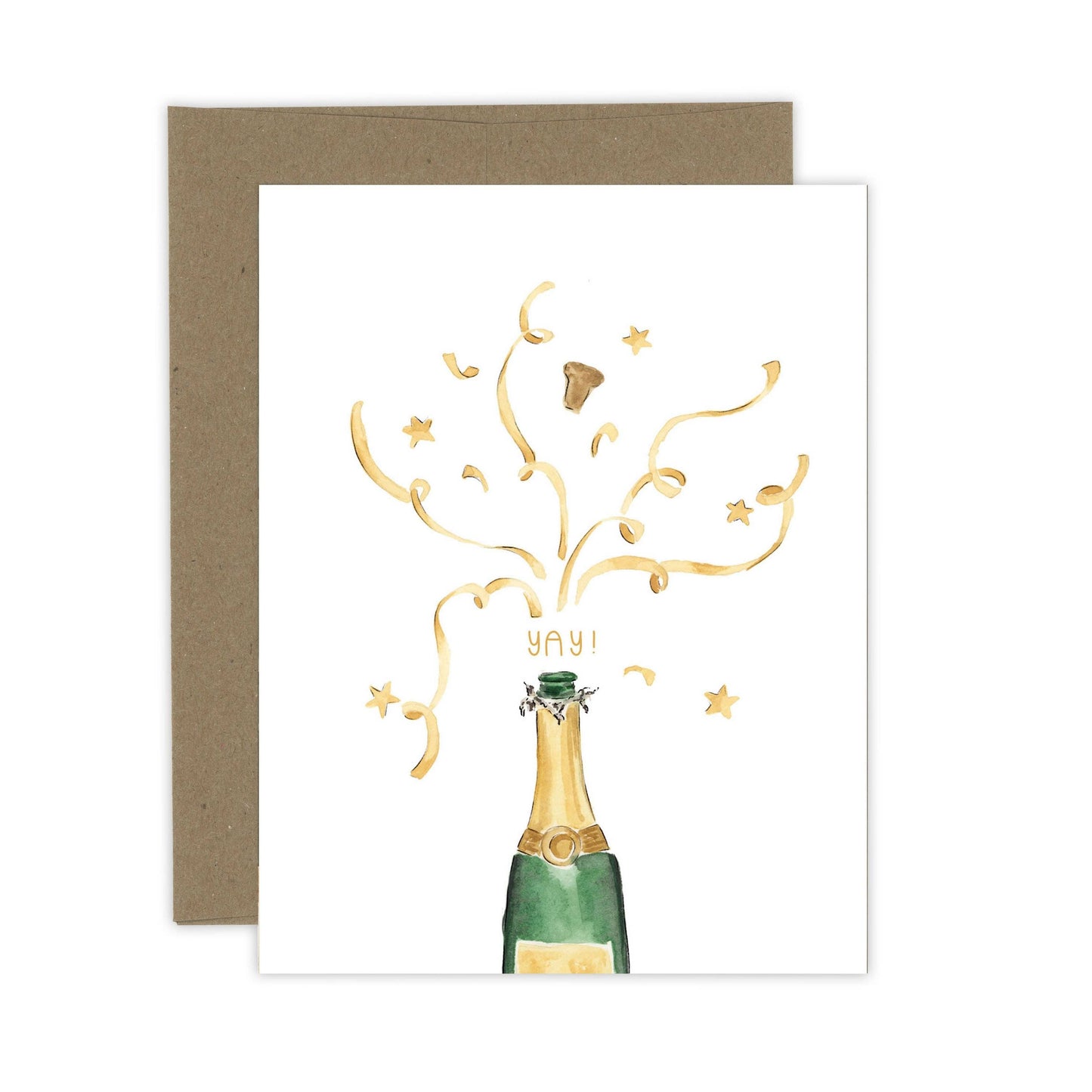 Almeida Illustrations - Pop the Champagne Card | Celebration Card: White