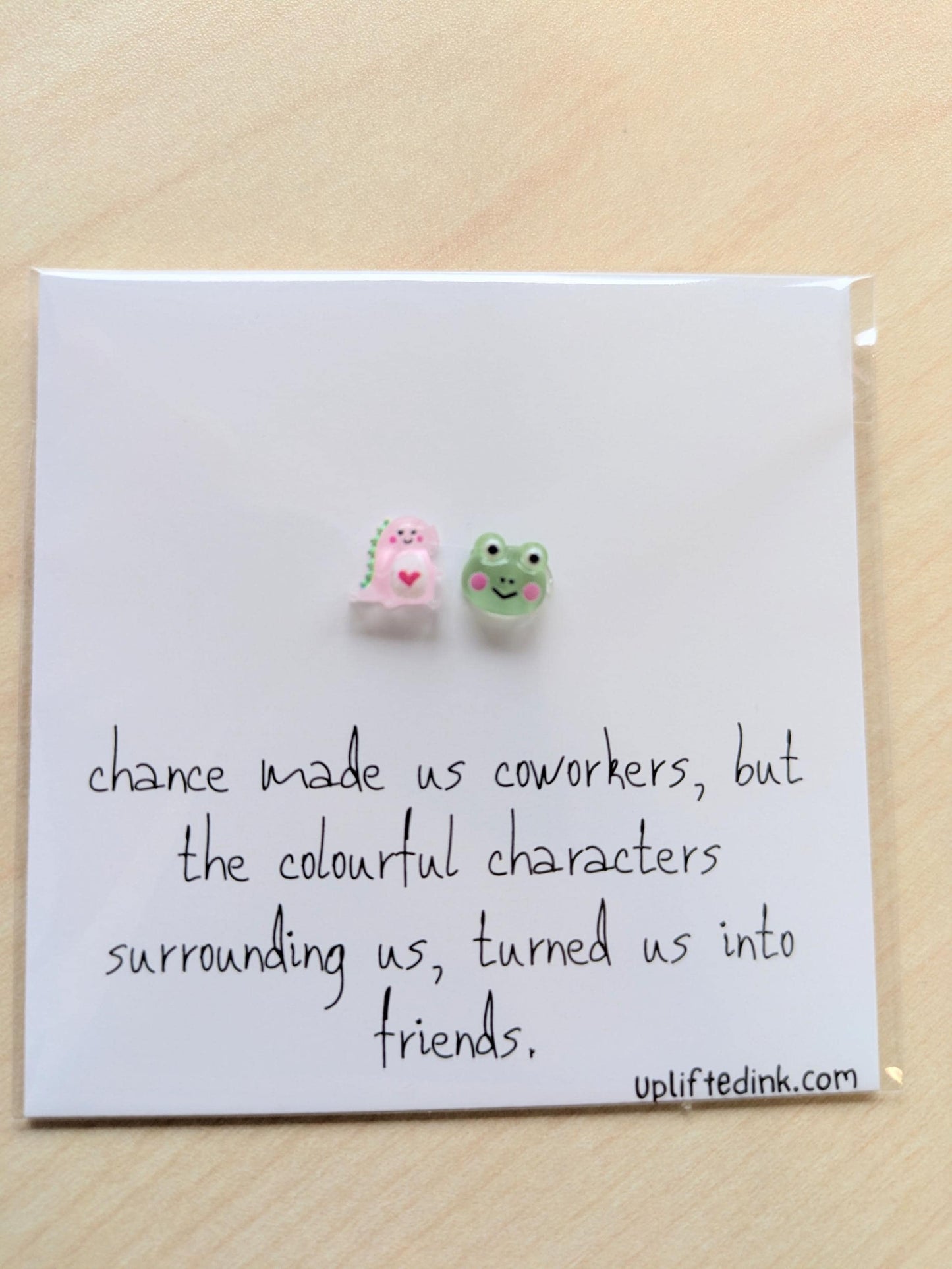 Uplifted Ink - Coworker BFF Card with 2 Mini Figurines & Custom Message: 1 Card