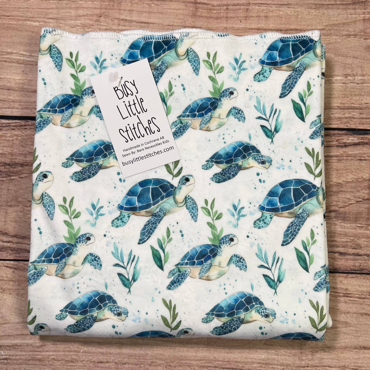 Busy Little Stitches - Sea Turtles Toddler Blanket