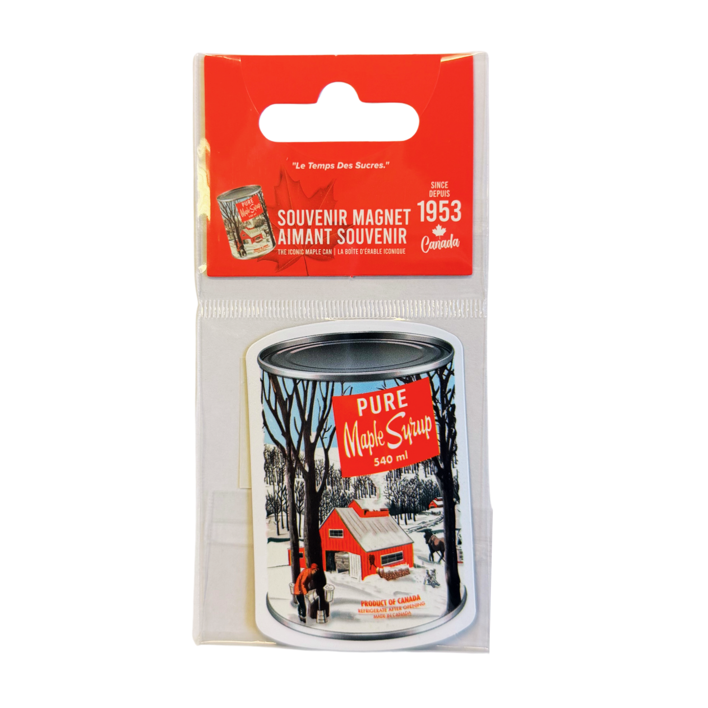 Seracon - Flexible Souvenir Magnet Maple Syrup Can: English