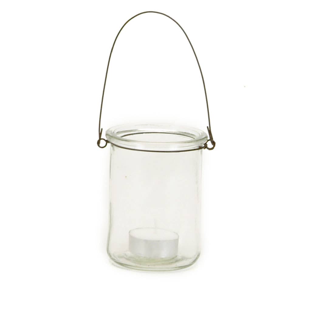 Bacon Basketware - SMALL GLASS CANDLE HOLDER