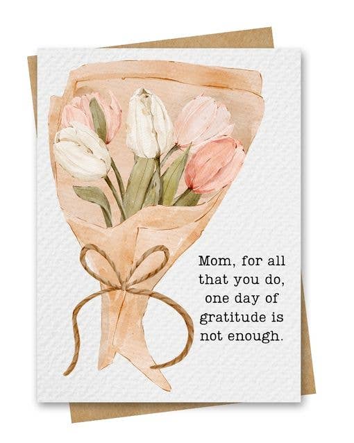 Paper Kuts - Tulip Bouquet Mother's Day Card Includes Kraft Envelope: Square