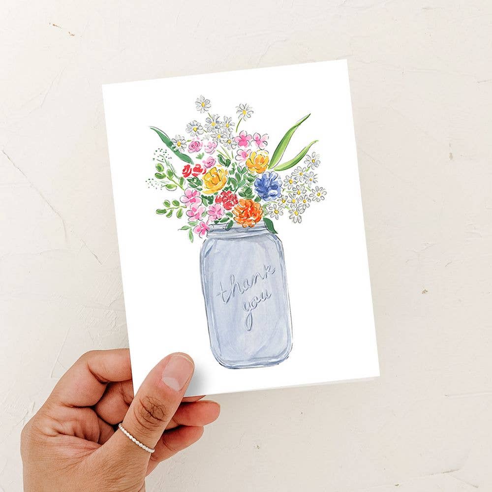 Almeida Illustrations - Wild Flower Thank You Card: Smooth (while qtys last) + White Envelope